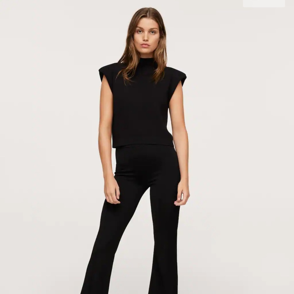 Mango shoulder pad black knit size XS
